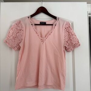 Generation Love Jess Pink Lace Sleeve Tee